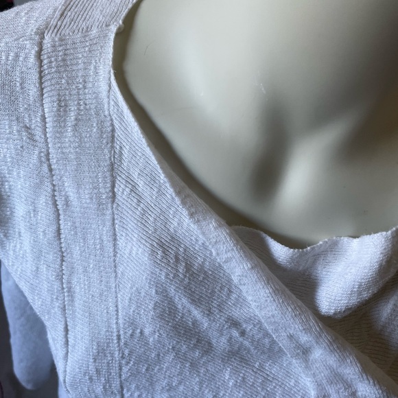 Eileen Fisher White Linen Blend Open Front Cardigan- Size Small - Picture 7 of 12